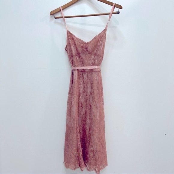 Dresses & Skirts - Ann Taylor Pink Lace Sheath Ribbon Dress